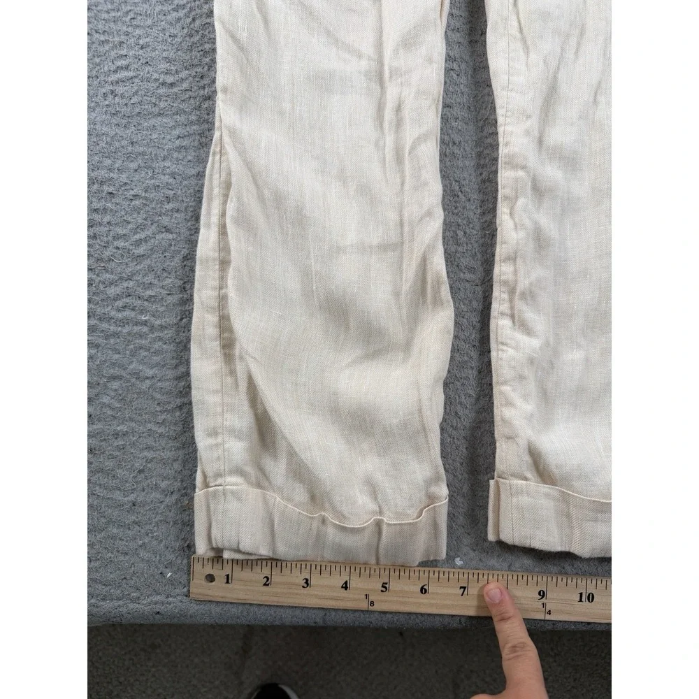 Baird McNutt Linen Pants Men's 36x30 Murano Alex Beige Slim Fit Summer Light